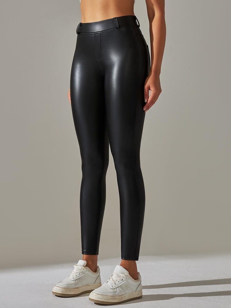 Legging Simili Cuir Intérieur Velours | Yogaova