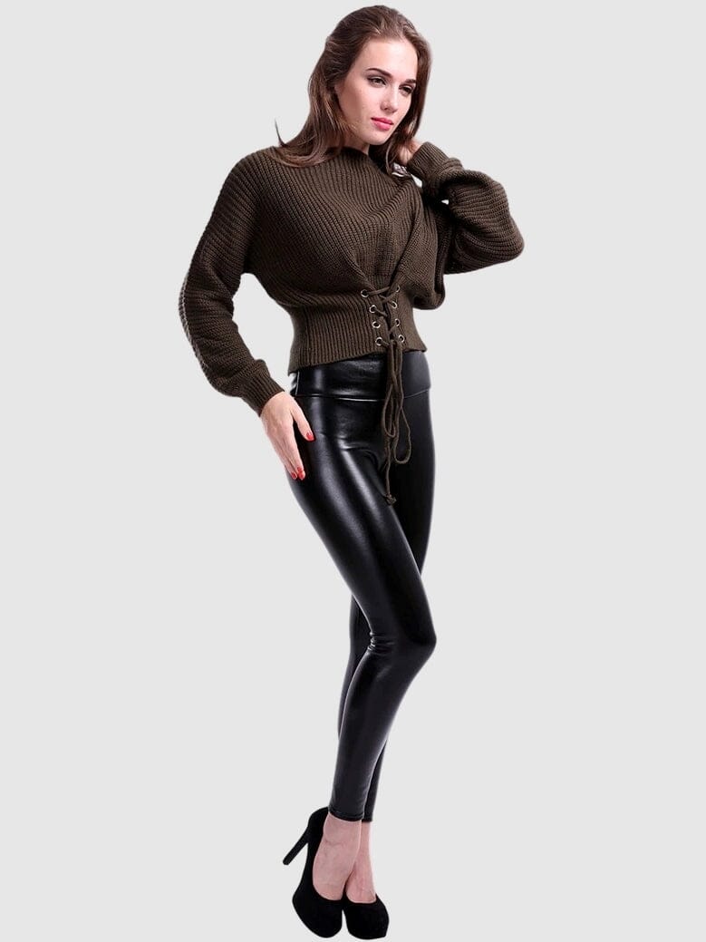 Legging Simili Cuir Polaire | Yogaova