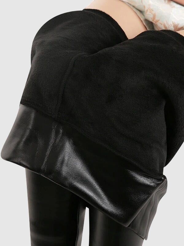 Legging Simili Cuir Polaire | Yogaova