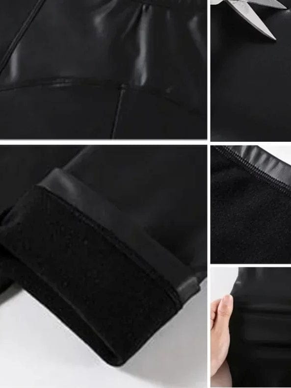 Legging Simili Cuir Sculptant Polaire | Yogaova
