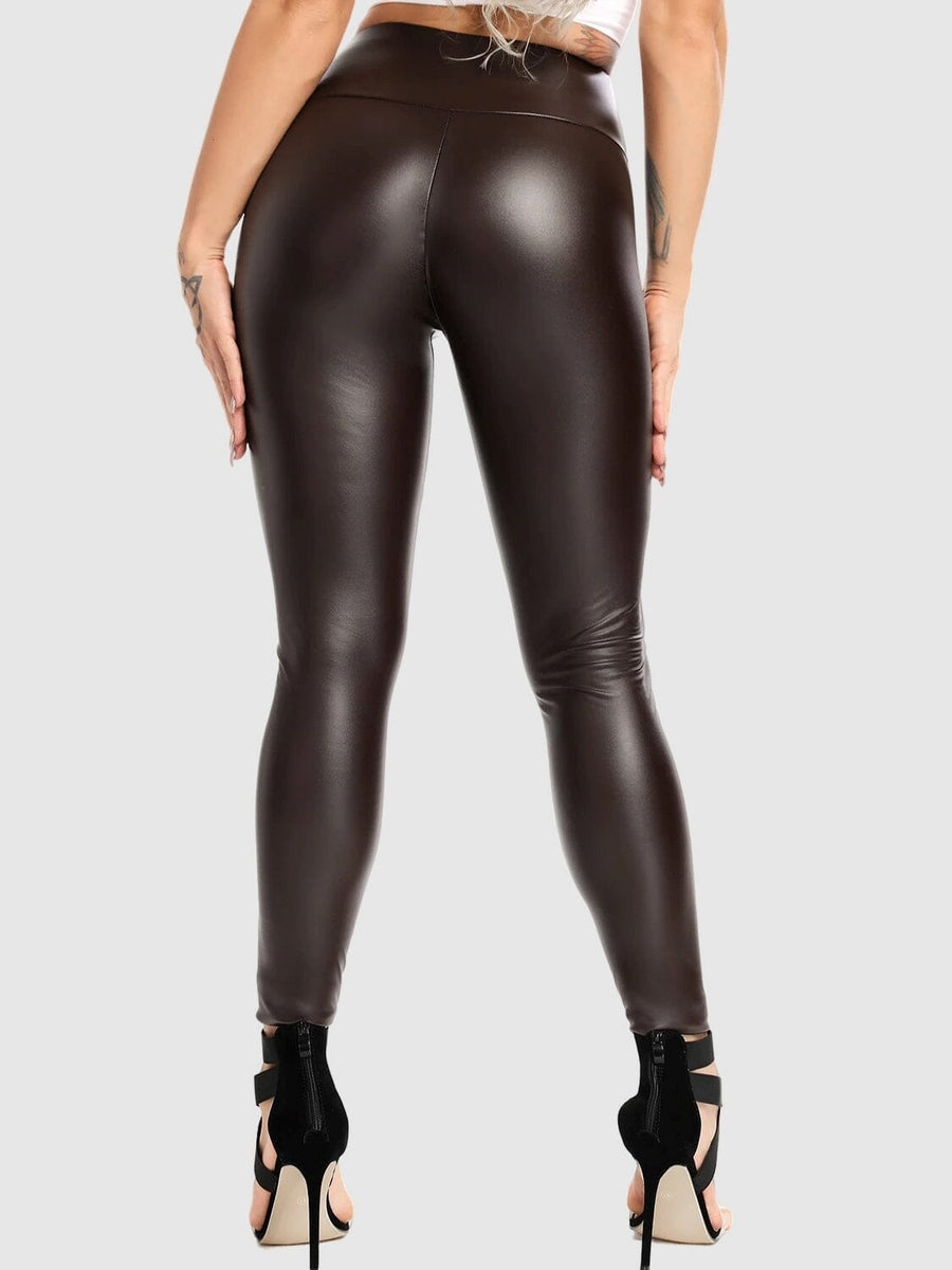 Legging Simili Cuir Taille Haute | Yogaova
