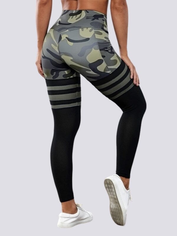 Legging Sport Camouflage Maintien Ferme Taille Haute (Poches) | Yogaova