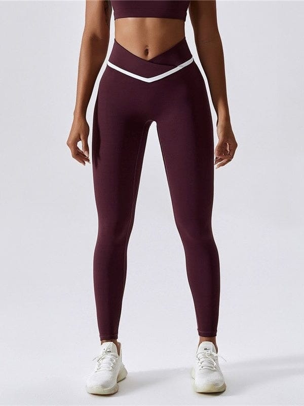 Legging Sport Ceinture Croisée Sans Couture | Yogaova