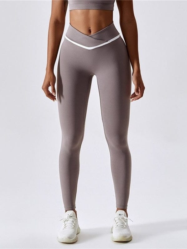 Legging Sport Ceinture Croisée Sans Couture | Yogaova