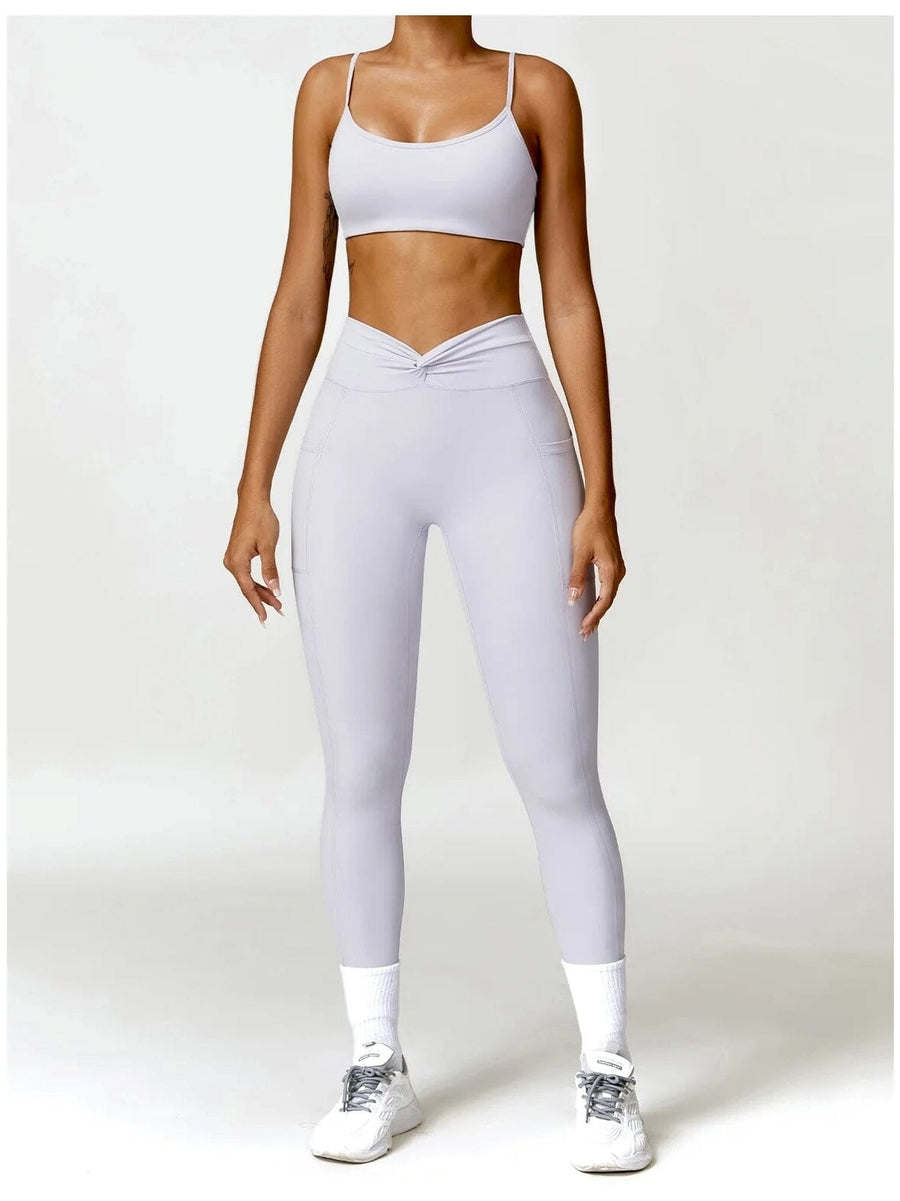 Legging Sport Ceinture Plissée - Tendance 2024 | Yogaova