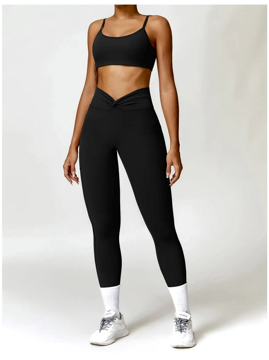 Legging Sport Ceinture Plissée - Tendance 2024 | Yogaova
