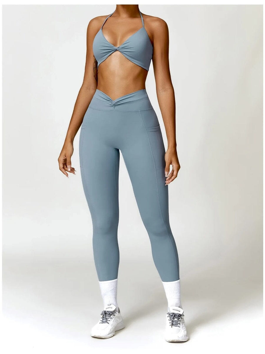Legging Sport Ceinture Plissée - Tendance 2024 | Yogaova