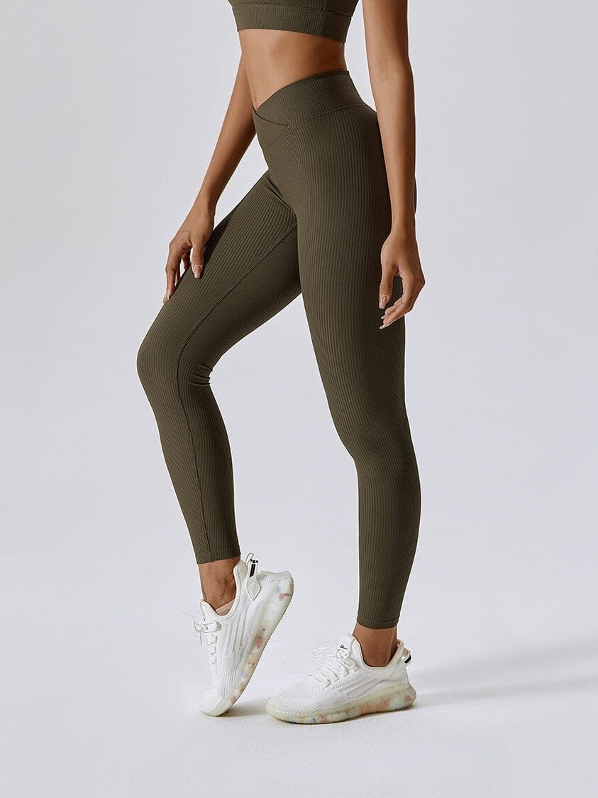 Legging Sport Côtelé Taille Croisée - Melissa | Yogaova