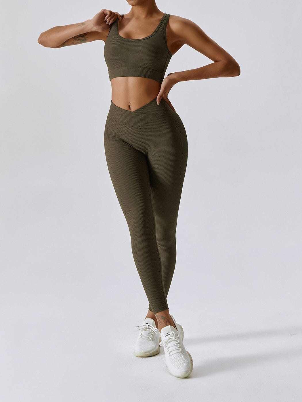 Legging Sport Côtelé Taille Croisée - Melissa | Yogaova