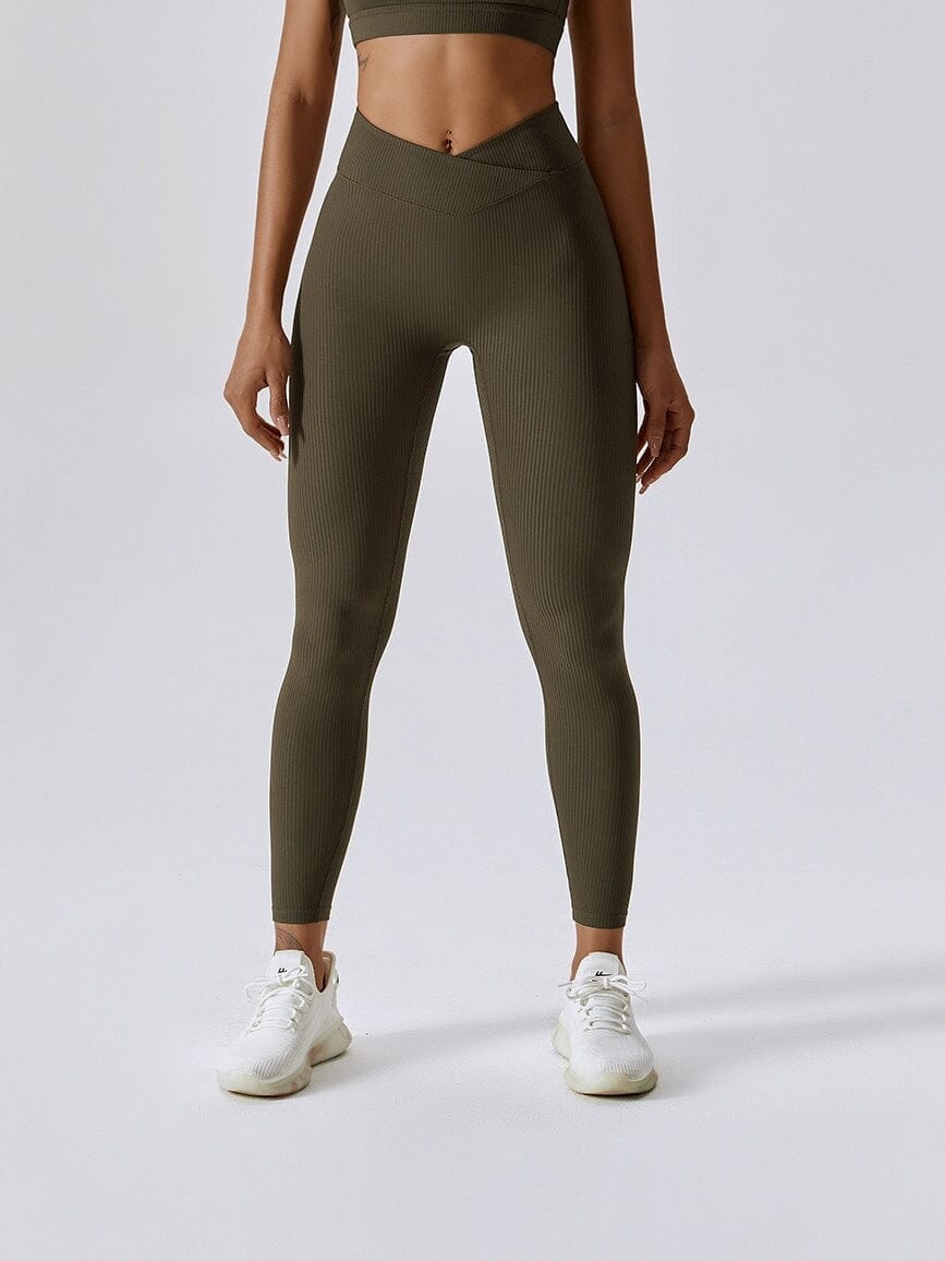 Legging Sport Côtelé Taille Croisée - Melissa | Yogaova