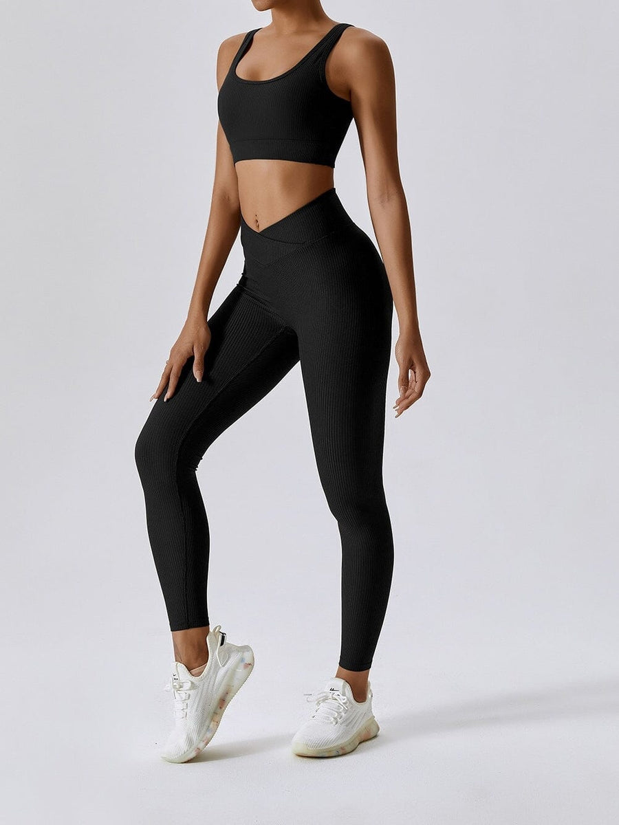 Legging Sport Côtelé Taille Croisée - Melissa | Yogaova