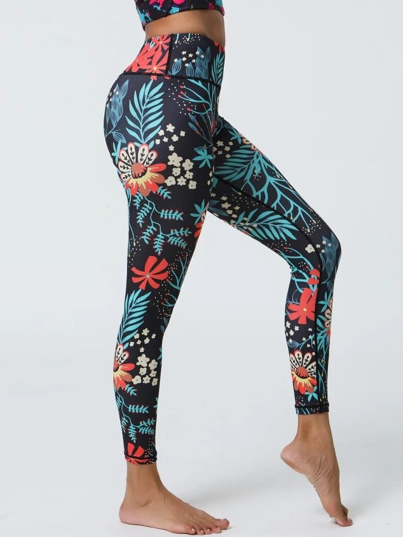 Legging Sport Femme Imprimé Floral | Yogaova