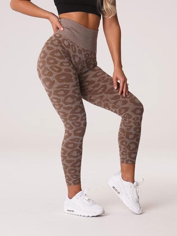 Legging Sport Imprimé Léopard Push Up (Sans Couture) | Yogaova