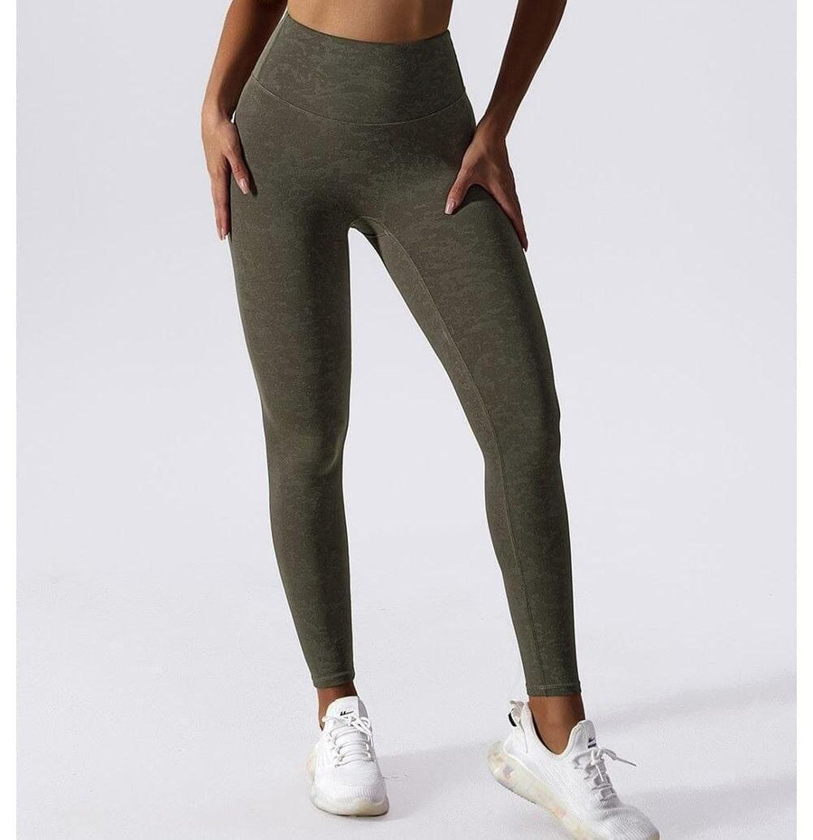 Legging Sport Marron Sans Couture  | Yogaova