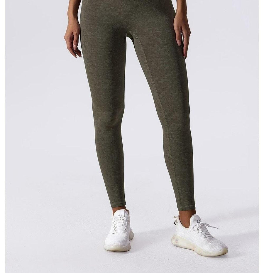 Legging Sport Marron Sans Couture  | Yogaova