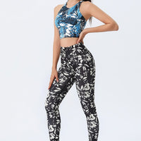 Legging Sport Noir Floral | Yogaova