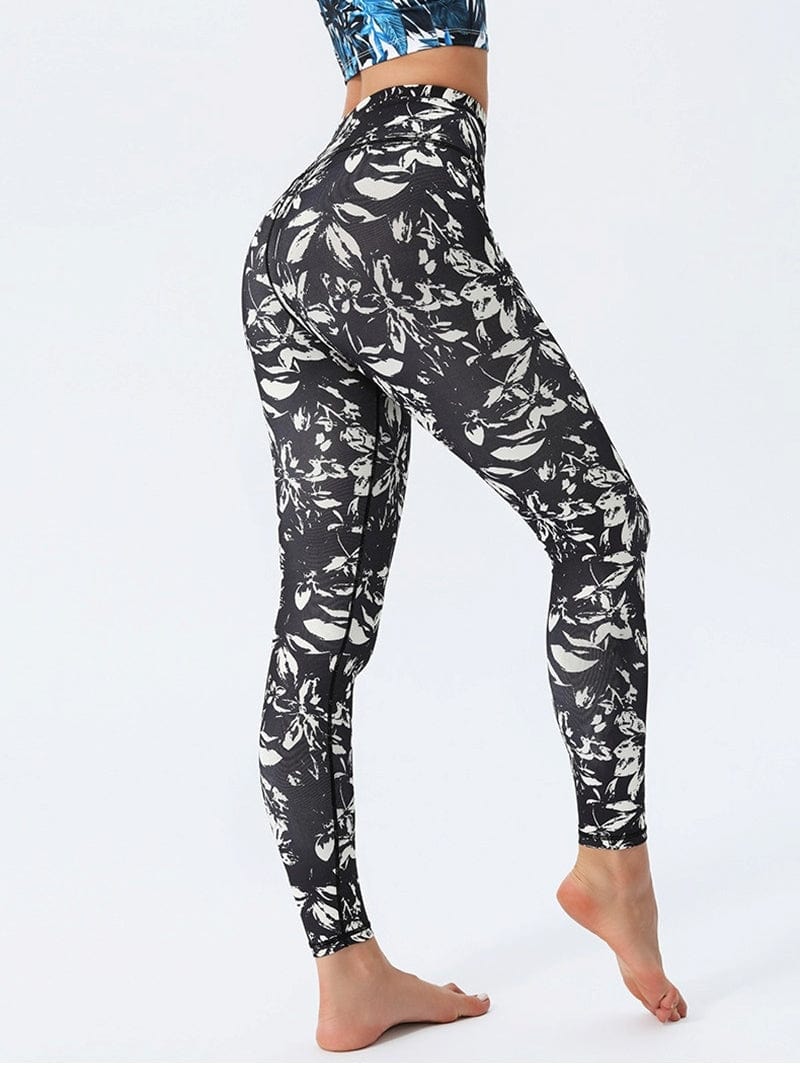 Legging Sport Noir Floral | Yogaova