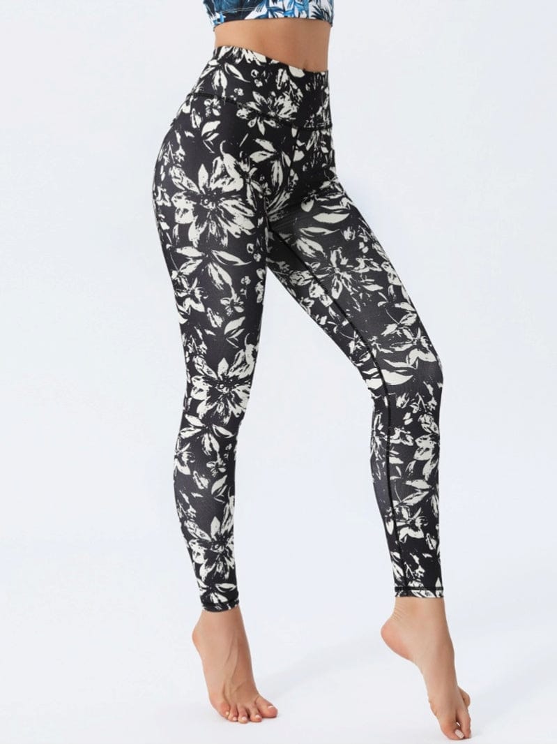 Legging Sport Noir Floral | Yogaova