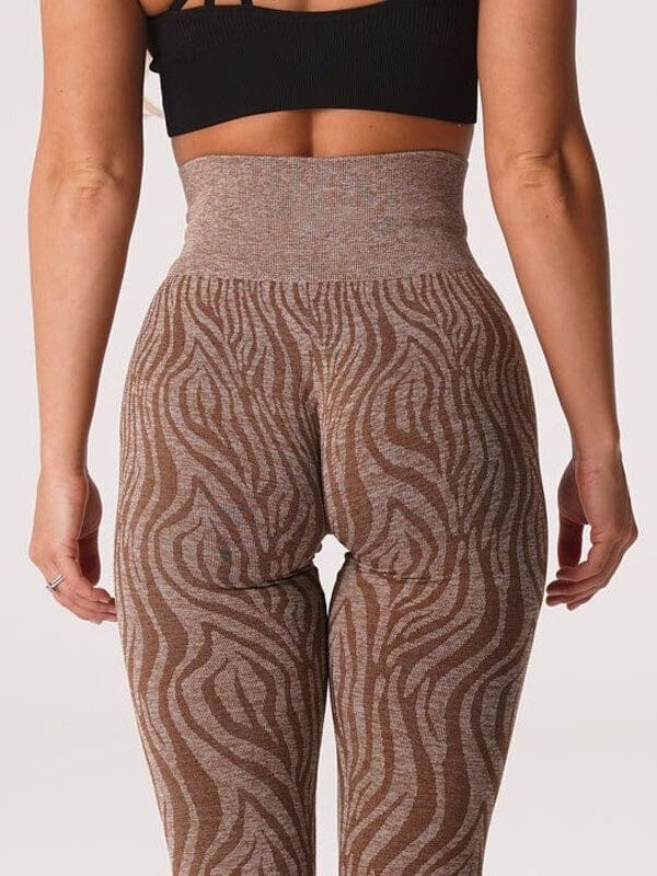 Legging Sport Sans Couture Imprimé Zèbre | Yogaova