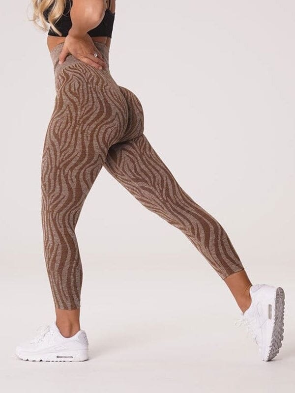 Legging Sport Sans Couture Imprimé Zèbre | Yogaova