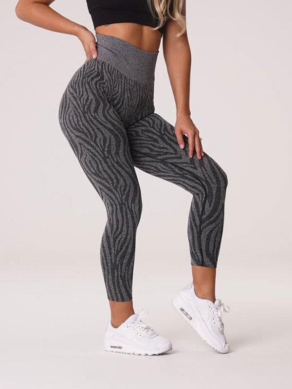 Legging Sport Sans Couture Imprimé Zèbre | Yogaova