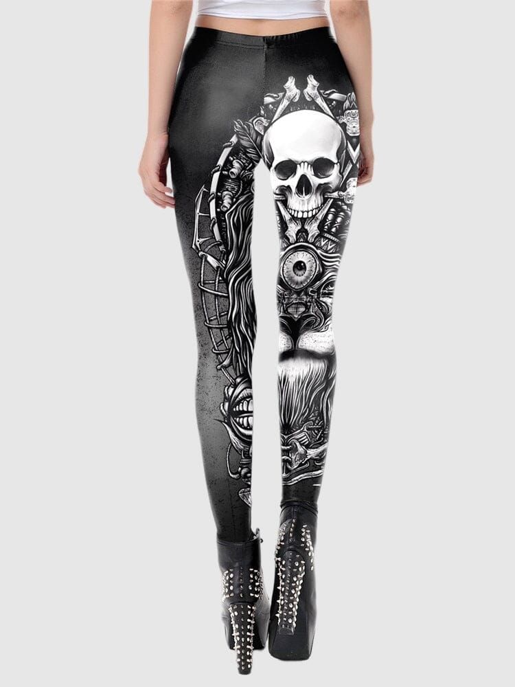 Legging Tête de Mort et Lion | Yogaova