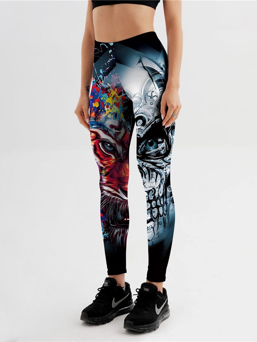 Legging Tête de Mort et Tigre | Yogaova