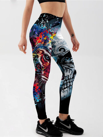 Legging Tête de Mort et Tigre | Yogaova