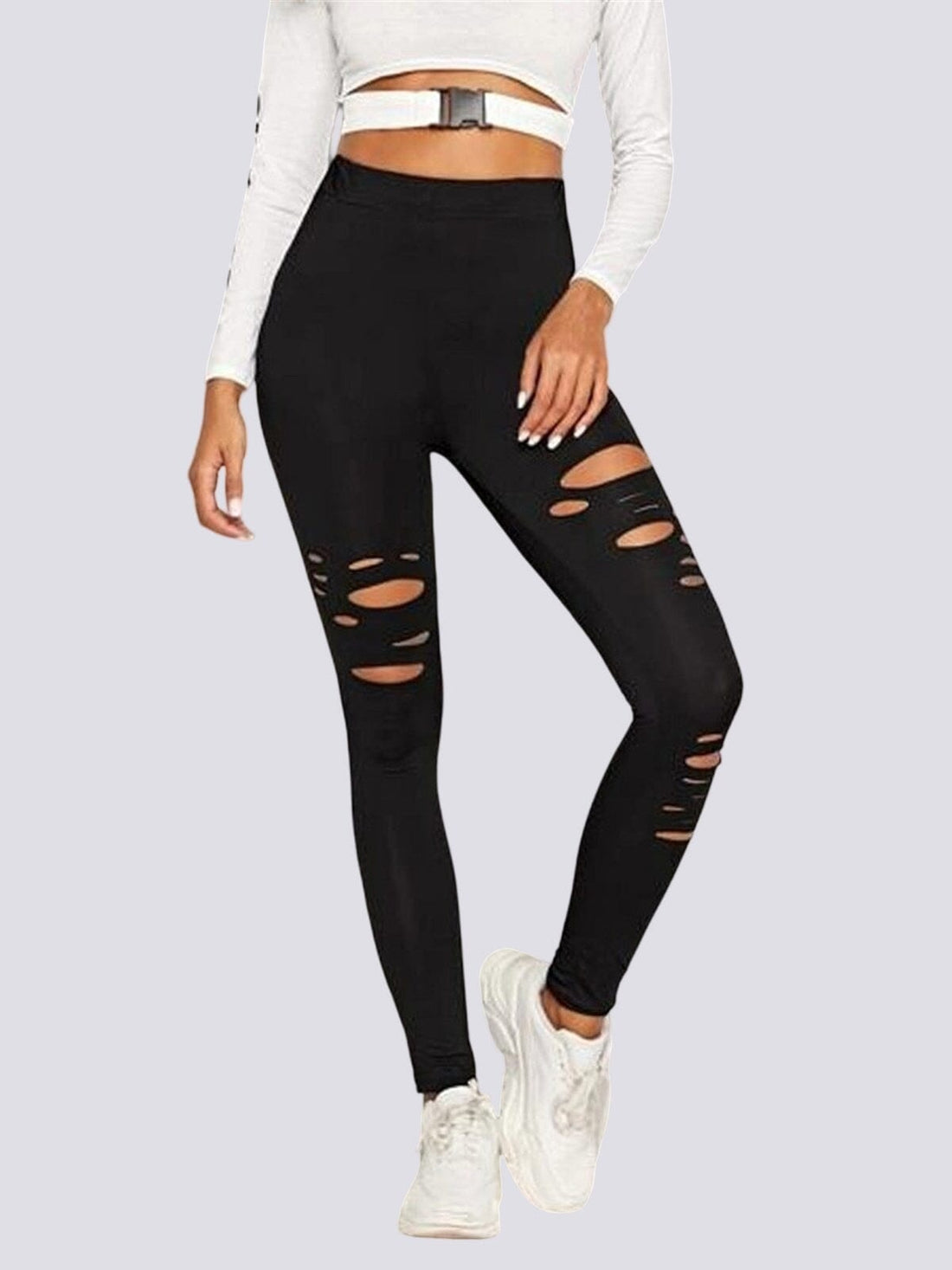 Legging Troué Noir | Yogaova