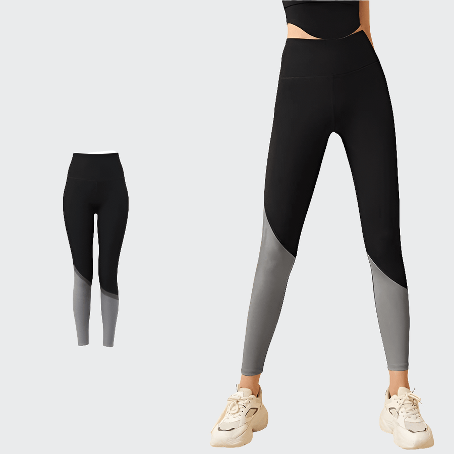 Pantalon de Yoga Femme Slim Bicolore