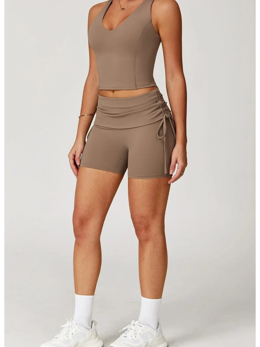 Short Fitness Femme Sculptant – Taille Haute | Yogaova