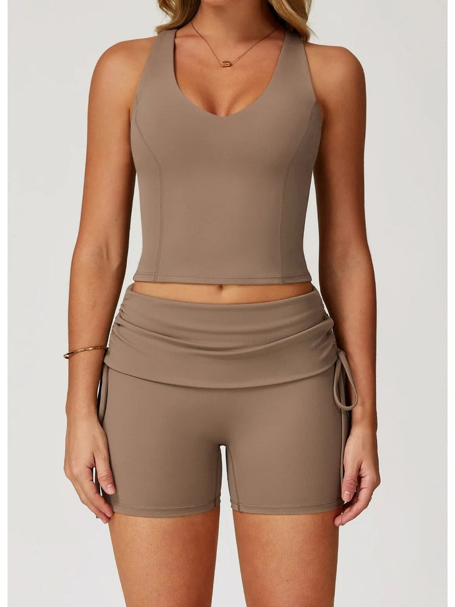 Short Fitness Femme Sculptant – Taille Haute | Yogaova