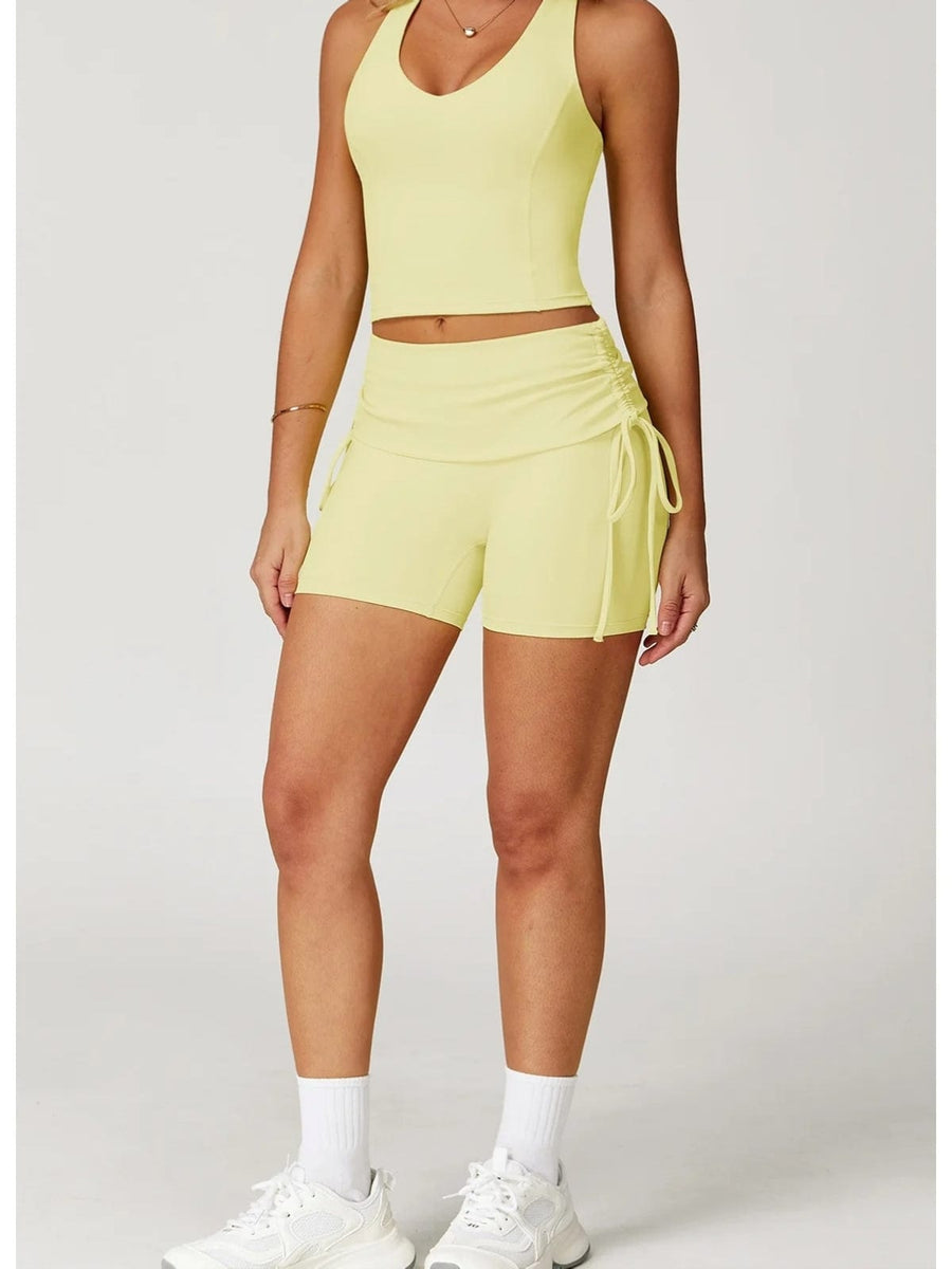 Short Fitness Femme Sculptant – Taille Haute | Yogaova