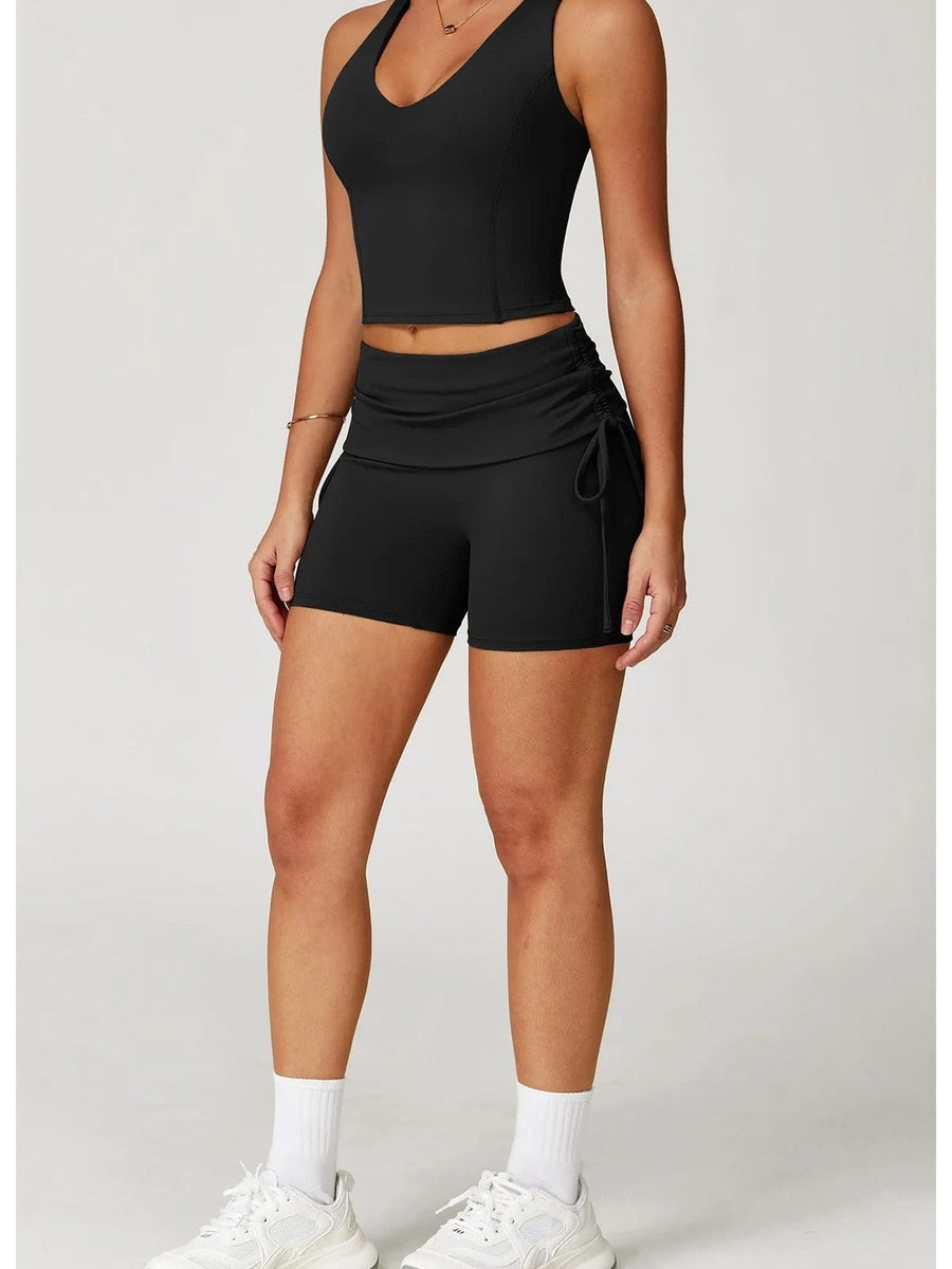 Short Fitness Femme Sculptant – Taille Haute | Yogaova