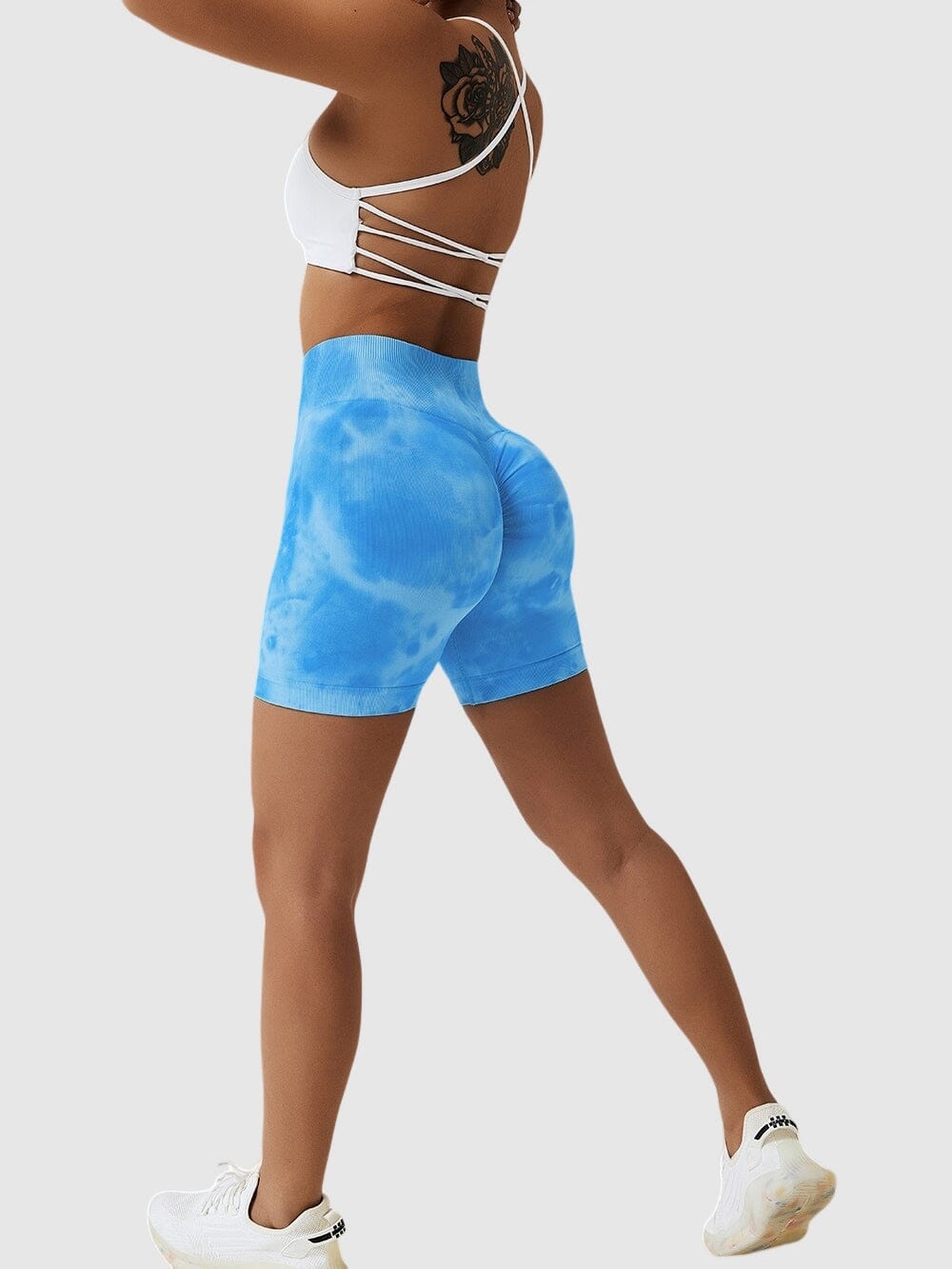 Short Sport Taille Haute Push Up Imprimé | Yogaova