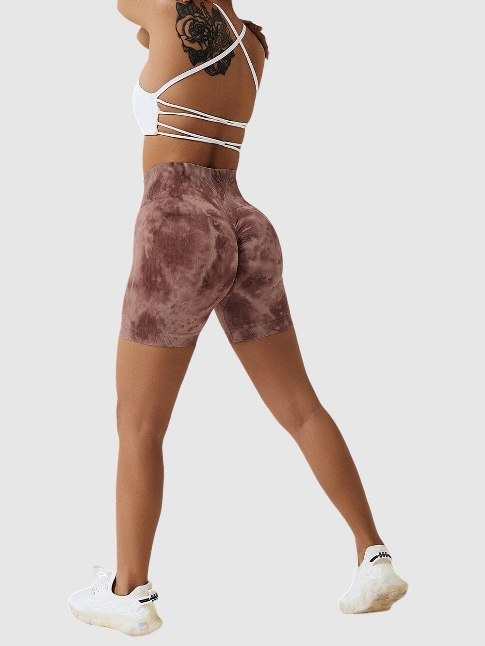 Short Sport Taille Haute Push Up Imprimé | Yogaova