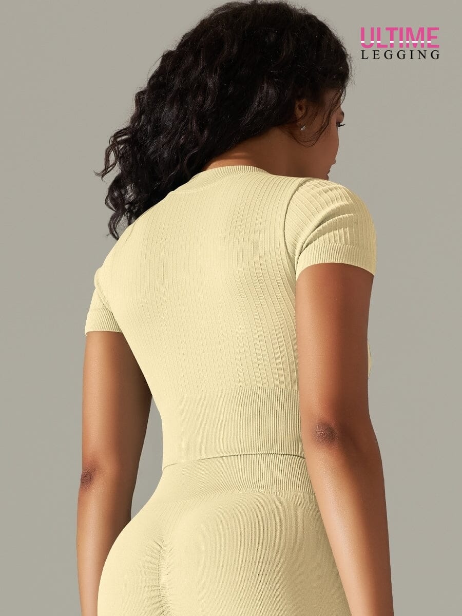 T-Shirt Sport Zippé Manches Courtes  | Yogaova