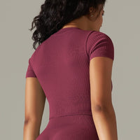 T-Shirt Sport Zippé Manches Courtes  | Yogaova