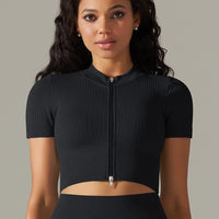 T-Shirt Sport Zippé Manches Courtes  | Yogaova