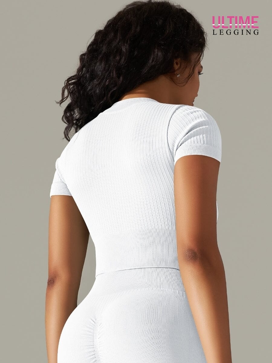 T-Shirt Sport Zippé Manches Courtes  | Yogaova