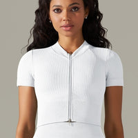 T-Shirt Sport Zippé Manches Courtes  | Yogaova