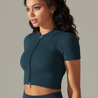 T-Shirt Sport Zippé Manches Courtes  | Yogaova