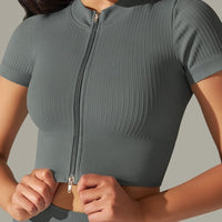 T-Shirt Sport Zippé Manches Courtes  | Yogaova