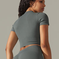 T-Shirt Sport Zippé Manches Courtes  | Yogaova