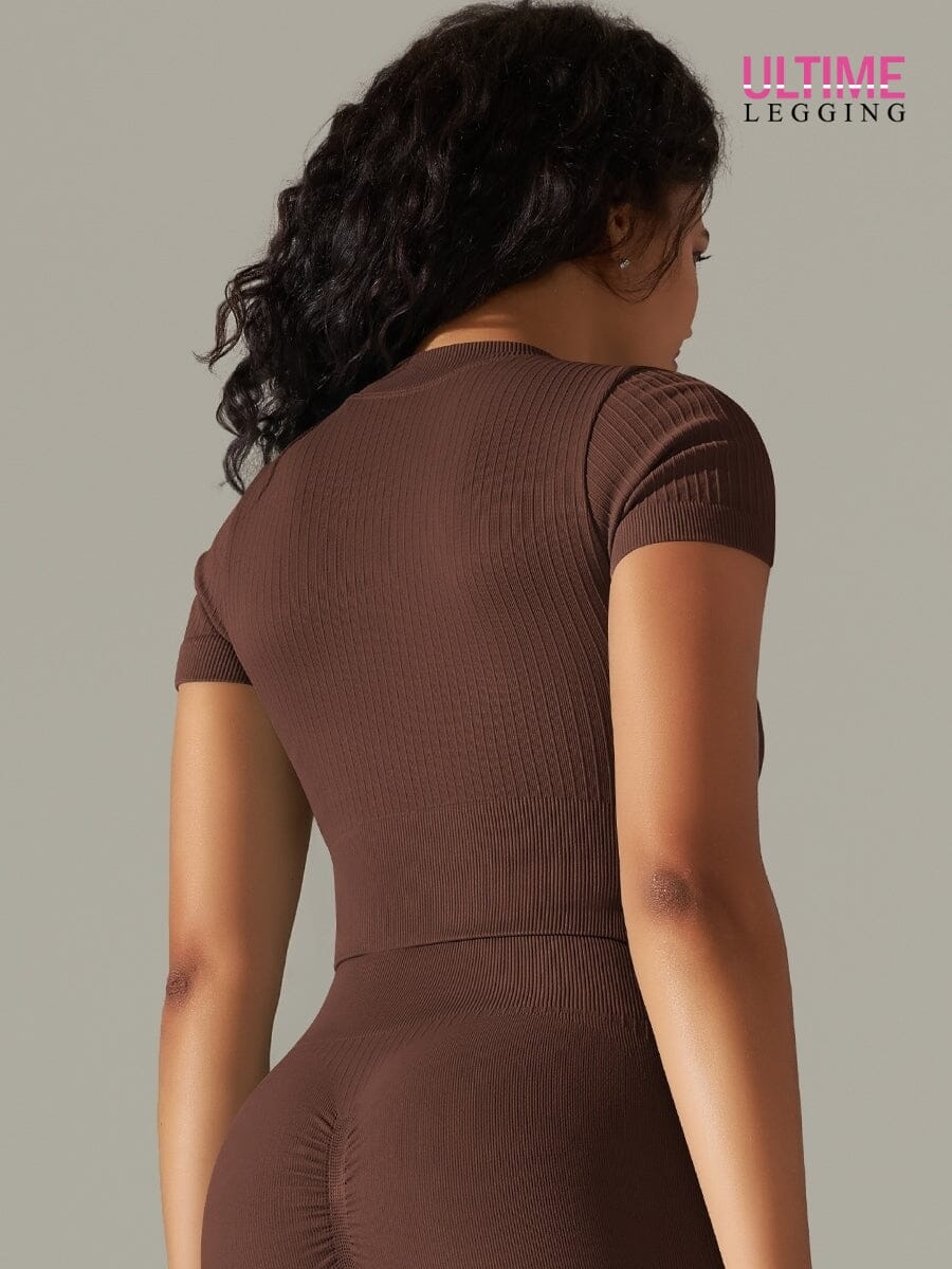 T-Shirt Sport Zippé Manches Courtes  | Yogaova