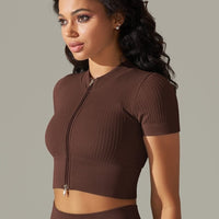 T-Shirt Sport Zippé Manches Courtes  | Yogaova