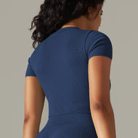 T-Shirt Sport Zippé Manches Courtes  | Yogaova
