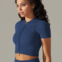 T-Shirt Sport Zippé Manches Courtes  | Yogaova