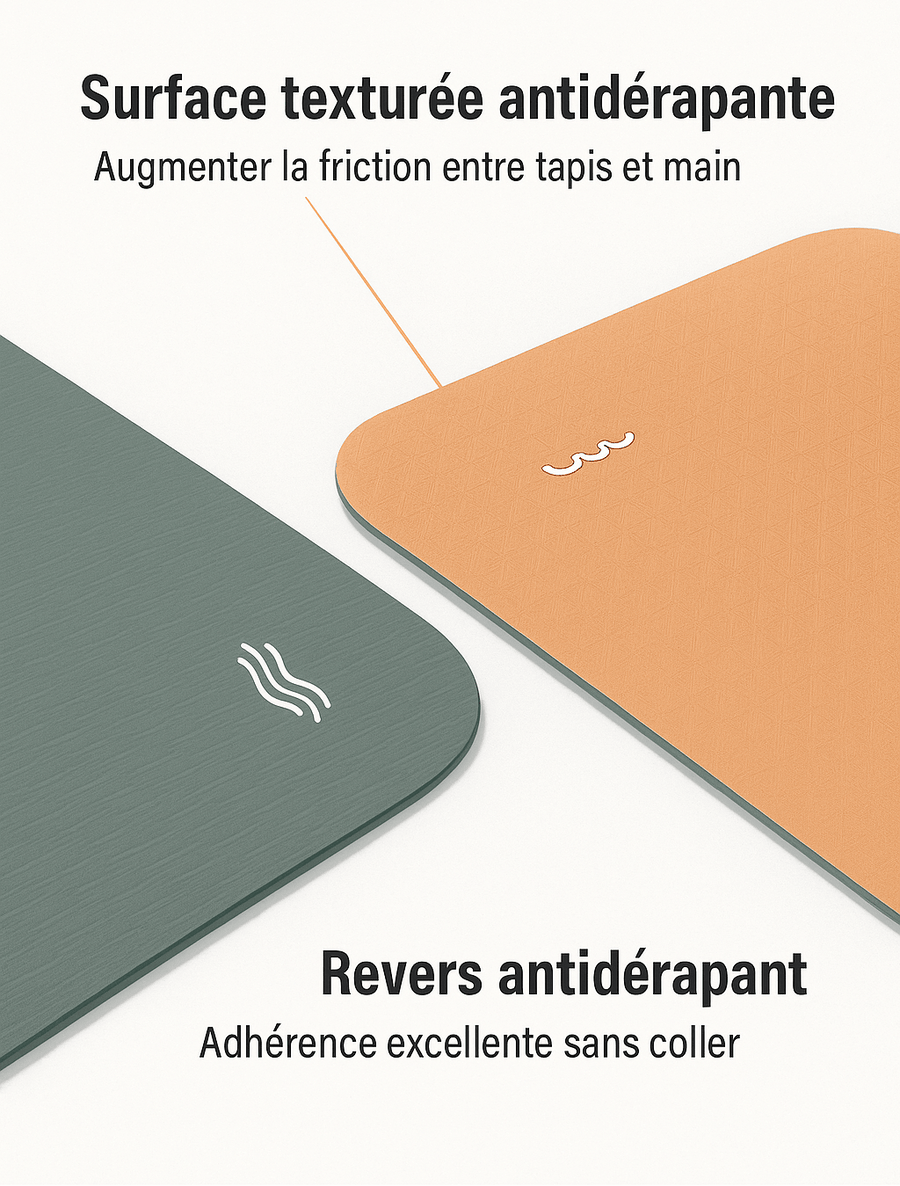 tapis de yoga antidérapant bleu
