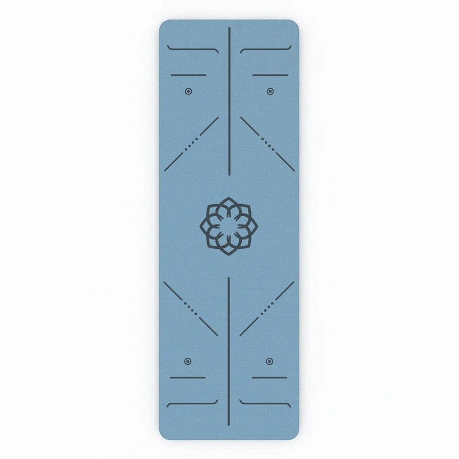 tapis de yoga naturel bleu